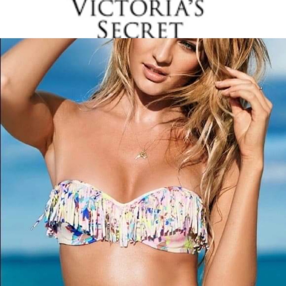 Victoria secret multicolor fringe flirt swim top